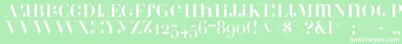 フォントPerlaalternate – 緑の背景に白い文字