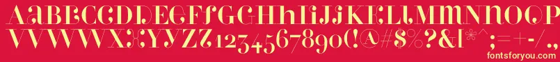 Perlaalternate Font – Yellow Fonts on Red Background