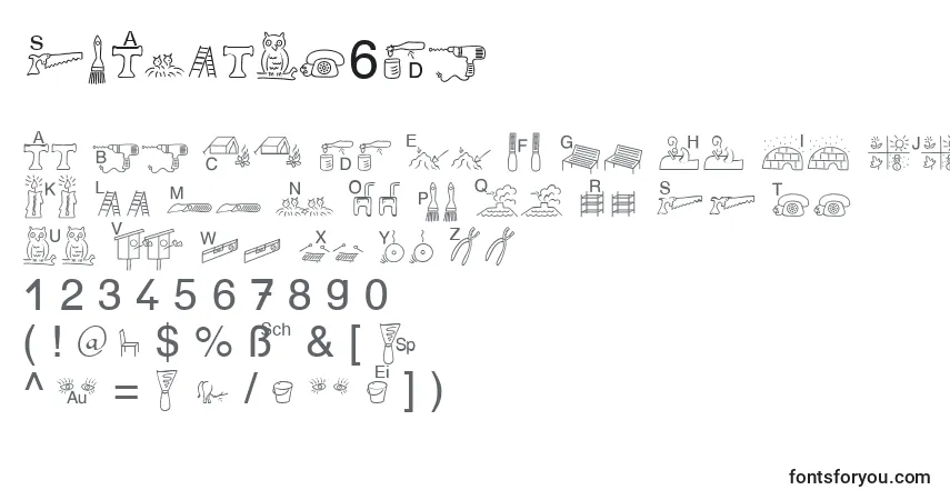 Schriftart SpAnlaut6Db – Alphabet, Zahlen, spezielle Symbole