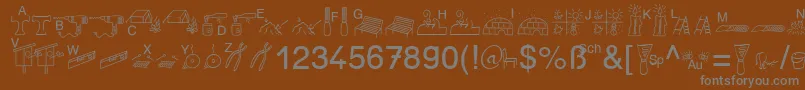 SpAnlaut6Db Font – Gray Fonts on Brown Background