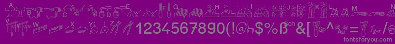 fuente SpAnlaut6Db – Fuentes Grises Sobre Fondo Morado