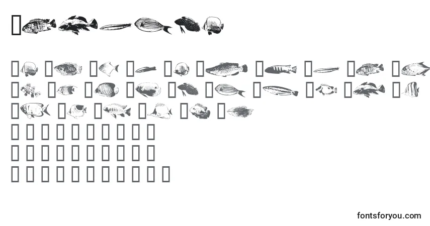 Czcionka Fishpoa – alfabet, cyfry, specjalne znaki