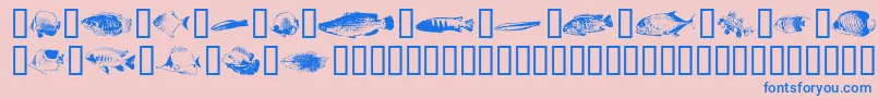Fishpoa-Schriftart – Blaue Schriften auf rosa Hintergrund