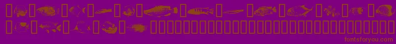 フォントFishpoa – 紫色の背景に茶色のフォント