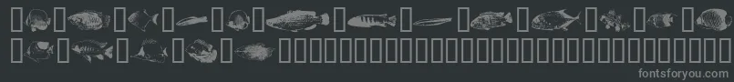 Czcionka Fishpoa – szare czcionki na czarnym tle