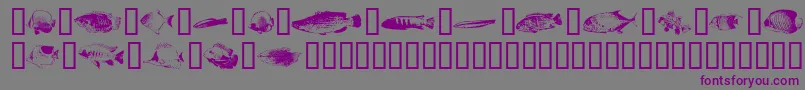 Fishpoa-Schriftart – Violette Schriften auf grauem Hintergrund