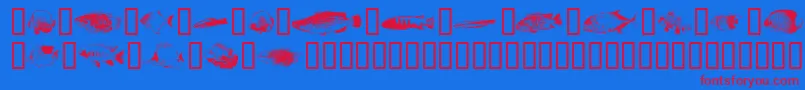 Fishpoa Font – Red Fonts on Blue Background
