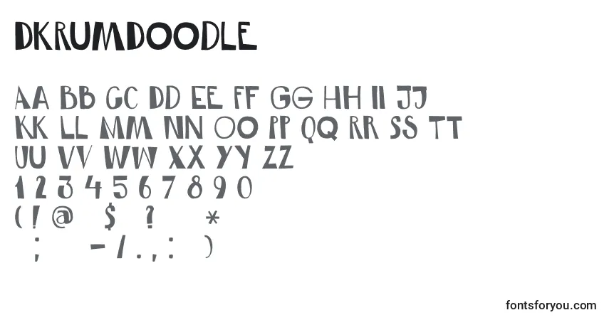 Schriftart DkRumDoodle – Alphabet, Zahlen, spezielle Symbole