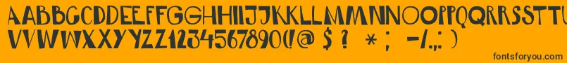 DkRumDoodle Font – Black Fonts on Orange Background