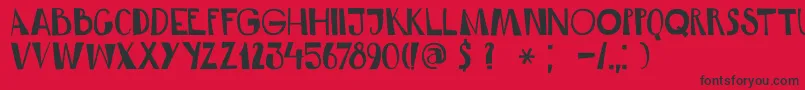 DkRumDoodle Font – Black Fonts on Red Background