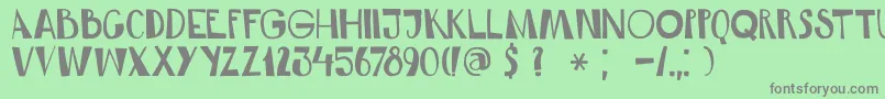 DkRumDoodle Font – Gray Fonts on Green Background