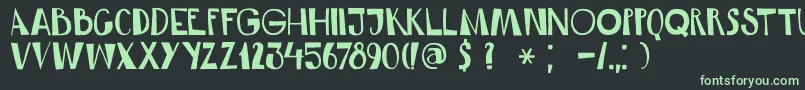 DkRumDoodle Font – Green Fonts on Black Background