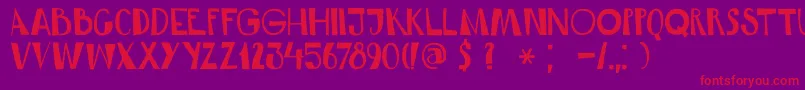 DkRumDoodle Font – Red Fonts on Purple Background