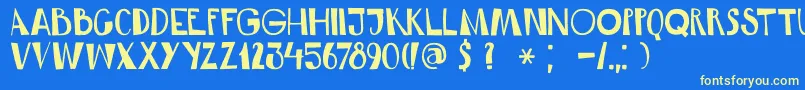 DkRumDoodle Font – Yellow Fonts on Blue Background