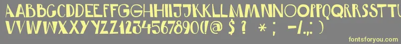 DkRumDoodle Font – Yellow Fonts on Gray Background