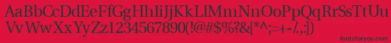 Veracityssk-Schriftart – Schwarze Schriften auf rotem Hintergrund