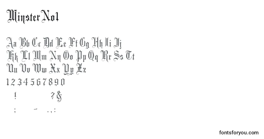 Шрифт MinsterNo1 – алфавит, цифры, специальные символы