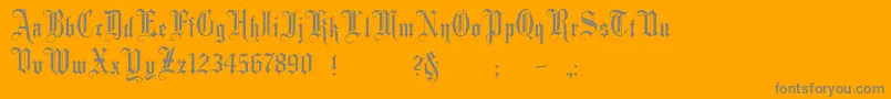 MinsterNo1-Schriftart – Graue Schriften auf orangefarbenem Hintergrund