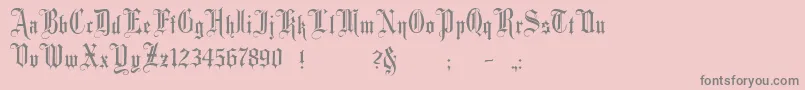 フォントMinsterNo1 – ピンクの背景に灰色の文字