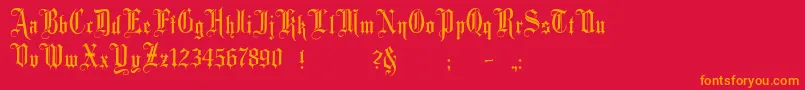 MinsterNo1 Font – Orange Fonts on Red Background