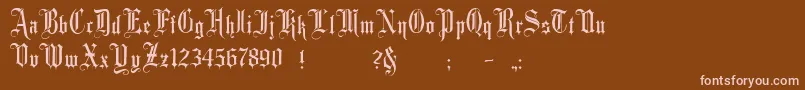 フォントMinsterNo1 – 茶色の背景にピンクのフォント