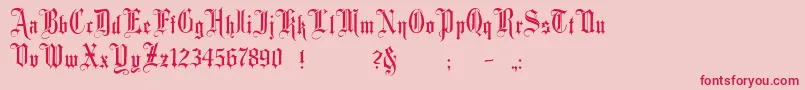 フォントMinsterNo1 – ピンクの背景に赤い文字