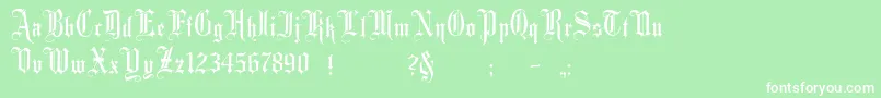 フォントMinsterNo1 – 緑の背景に白い文字