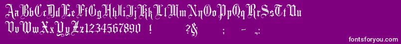 MinsterNo1-Schriftart – Weiße Schriften auf violettem Hintergrund