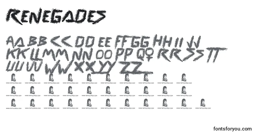 Renegades Font – alphabet, numbers, special characters