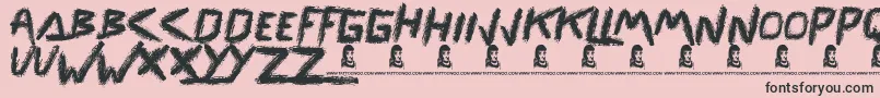 Więcej informacji o czcionce Renegades Czcionka Renegades – czarne czcionki na różowym tle