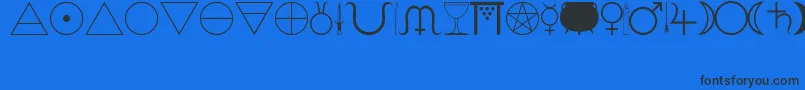 Woolbats Font – Black Fonts on Blue Background