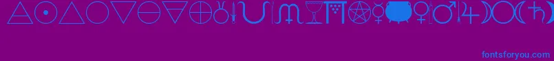 Woolbats Font – Blue Fonts on Purple Background