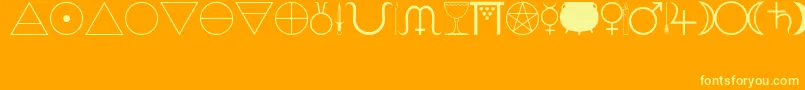 Woolbats Font – Yellow Fonts on Orange Background