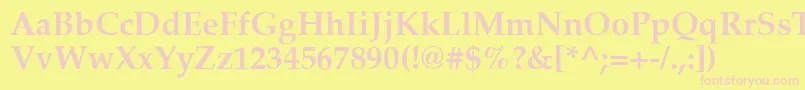 Latinopal6Boldsh Font – Pink Fonts on Yellow Background