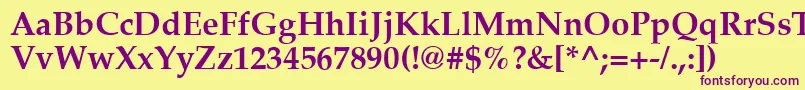 Latinopal6Boldsh Font – Purple Fonts on Yellow Background