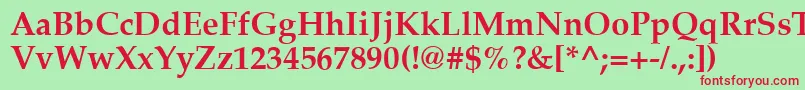 Latinopal6Boldsh Font – Red Fonts on Green Background