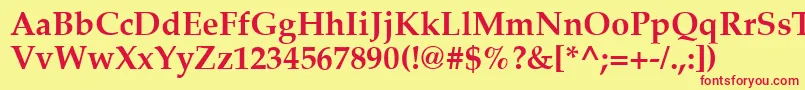 Latinopal6Boldsh Font – Red Fonts on Yellow Background