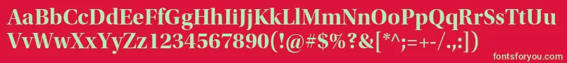 フォントUtopiastdBolddisp – 赤い背景に緑の文字