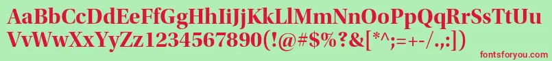 UtopiastdBolddisp Font – Red Fonts on Green Background