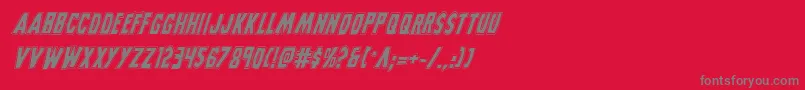 フォントGrimghostcollegeital – 赤い背景に灰色の文字