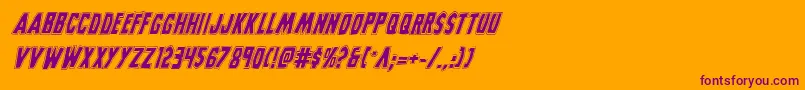 Grimghostcollegeital-Schriftart – Violette Schriften auf orangefarbenem Hintergrund
