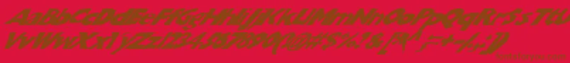 Шрифт Chunkoblockoslantedwild – коричневые шрифты на красном фоне