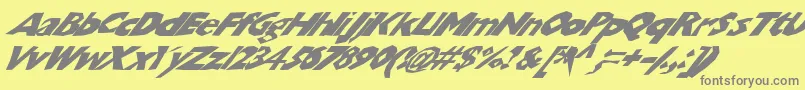 Czcionka Chunkoblockoslantedwild – szare czcionki na żółtym tle
