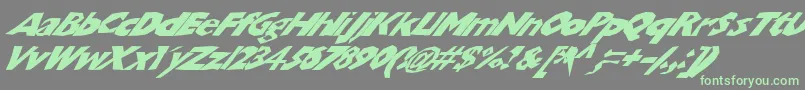 Chunkoblockoslantedwild-fontti – vihreät fontit harmaalla taustalla