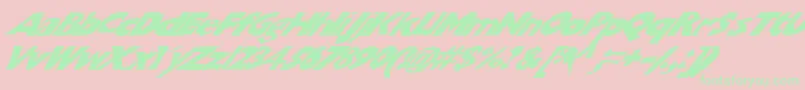 Chunkoblockoslantedwild Font – Green Fonts on Pink Background