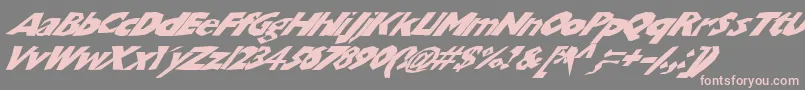 Chunkoblockoslantedwild-fontti – vaaleanpunaiset fontit harmaalla taustalla