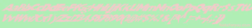 Chunkoblockoslantedwild Font – Pink Fonts on Green Background