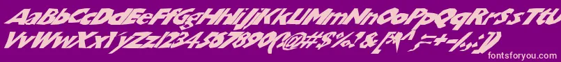 Chunkoblockoslantedwild Font – Pink Fonts on Purple Background
