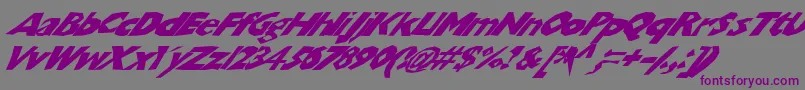 Chunkoblockoslantedwild Font – Purple Fonts on Gray Background