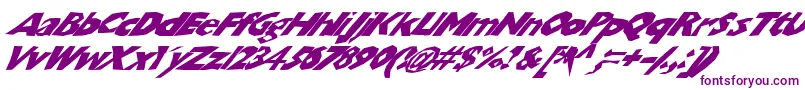 Chunkoblockoslantedwild Font – Purple Fonts on White Background